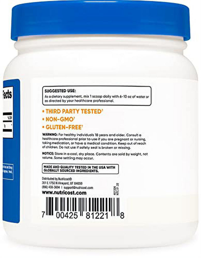 Nutricost L-Glutamine Powder (500 Grams) Unflavored - Gluten Free & Non-Gmo, 100 Servings