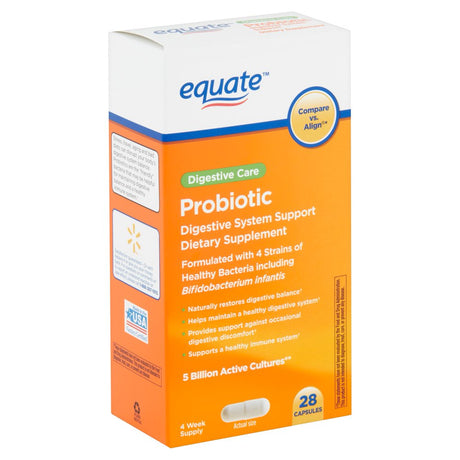 Equate Digestive Care Probiotic Capsules, 28 Count