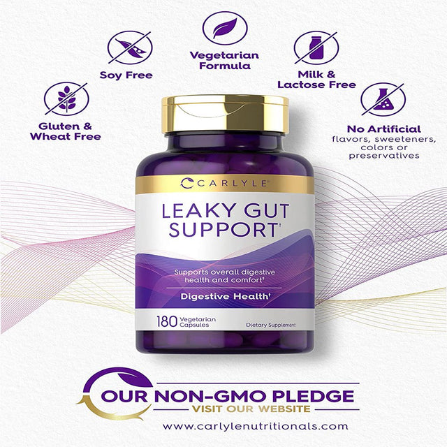 Leaky Gut Support | 180 Vegetarian Capsules | by Carlyle