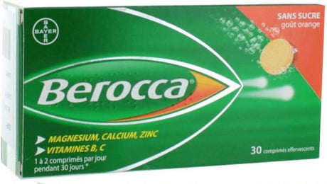 Berocca Effervescent Tablets, Orange, 30 Count (Two Bottles 15 Tablets Ea)