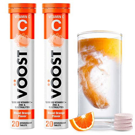 VOOST, Vitamin C with Zinc and Electrolytes, Vitamin C 1000Mg, Immune Support*, Effervescent Vitamin Drink Tablet, No Sugar + Low Calorie Vitamin Supplement, Blood Orange Flavor, 40 Count