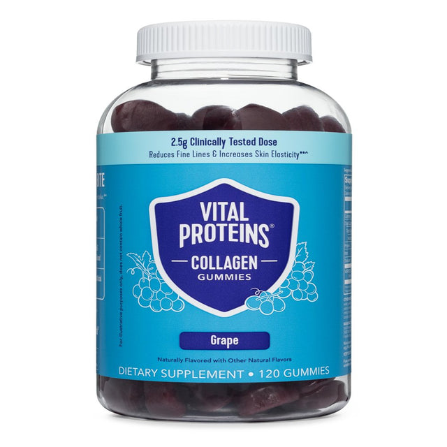 Vital Proteins Collagen Supplement Gummies, Grape Flavor, 120 Count