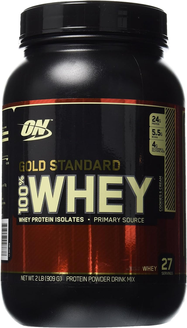 Optimum Nutrition 100% Gold Standard Whey Protein Cookies and Cream 2 Lbs