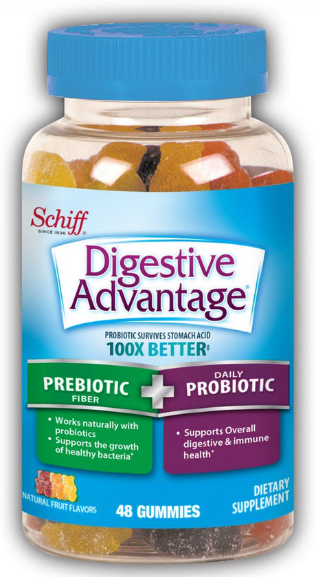 Digestive Advantage Prebiotic Fiber plus Probiotic Gummies 48 Ea (Pack of 3)