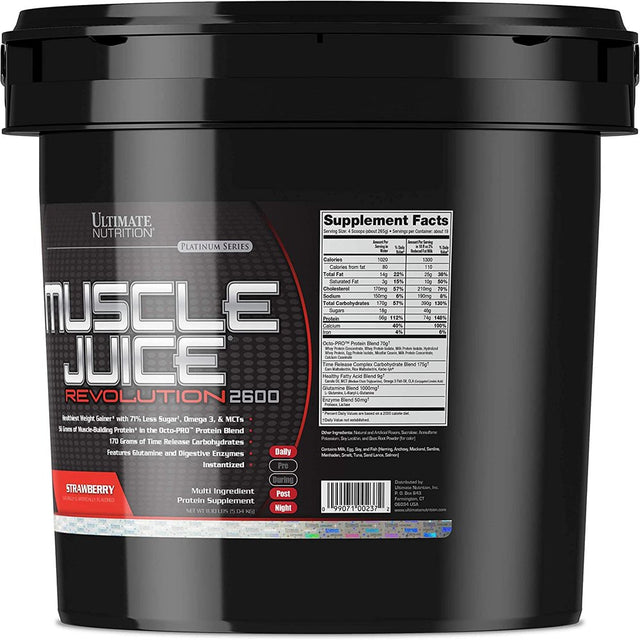 Ultimate Nutrition Muscle Juice Revolution 2600 Protein Powder Supplement-11.1 Lb