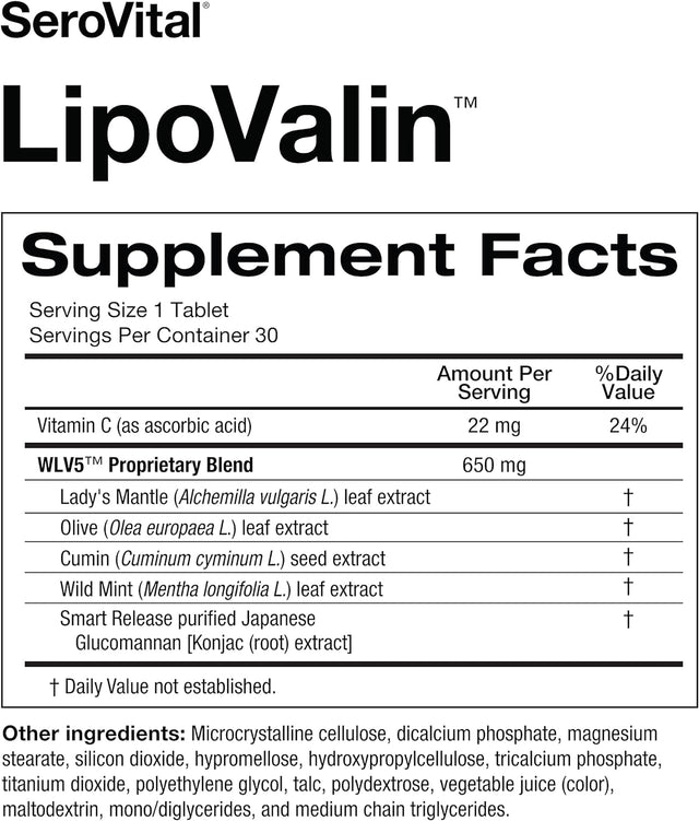 ® Lipovalin™ Clinically Validated Weight Loss Pills for Women – Diet Pill, Appetite Suppressant, Stimulant-Free Weight Loss Supplement - 30 Tablets