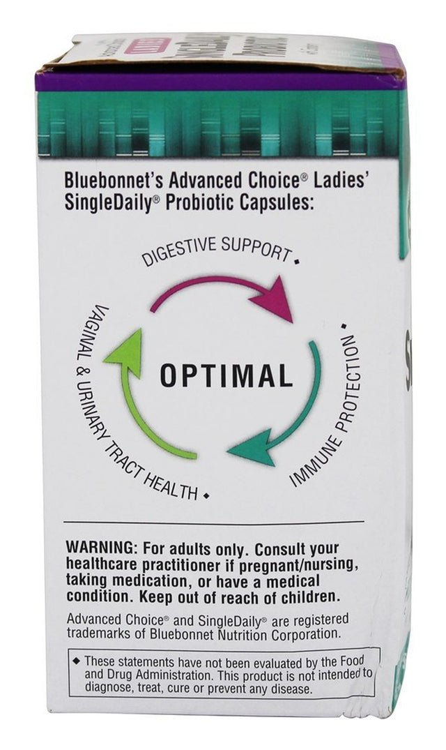 Bluebonnet Nutrition - Advanced Choice Ladies Singledaily Probiotic 10 Billion - 30 Capsules