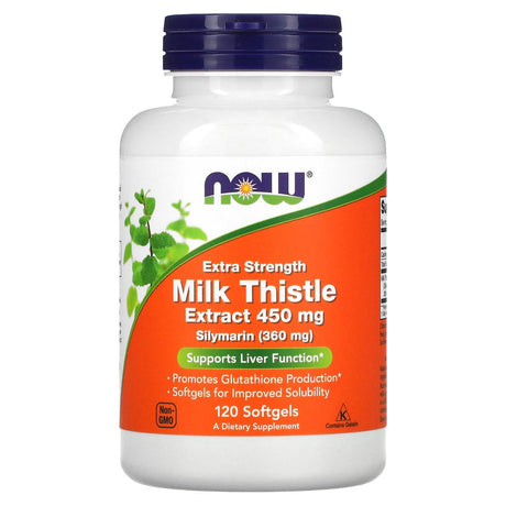 NOW Foods Milk Thistle Extract, Extra Strength, 450 Mg, 120 Softgels