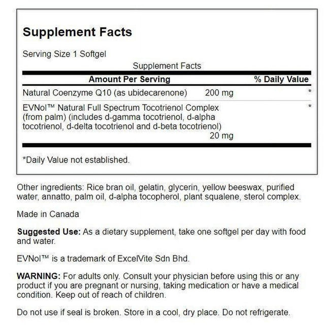 Swanson Coq10 with Tocotrienols 200 Mg 60 Softgels
