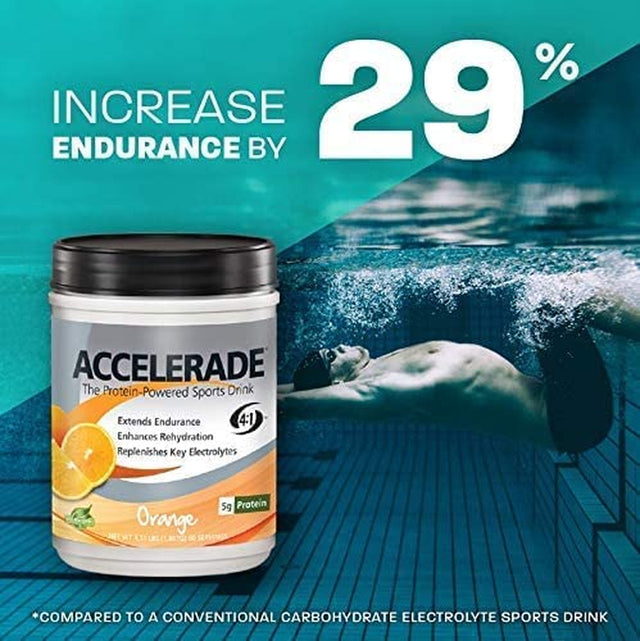 Accelerade Pacifichealth, All Natural Sport Hydration Drink Mix with Protein, Carbs, and Electrolytes for Superior Energy Replenishment - Net Wt. 4.11 Lb., 60 Serving (Orange)