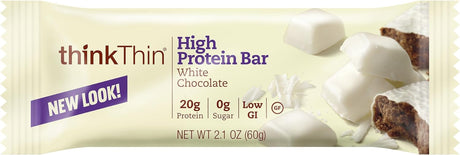 Think Thin! High Protein Meal Alternative Nutrition Bar, White Chocolate, 2.1 Ounce Bar (Pack of 10)