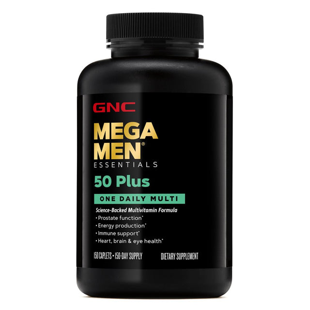 GNC Mega Men® 50-Plus One Daily Multivitamin Value Size, 150 Tablets, Vitamin and Minerals for Males 50 and Over