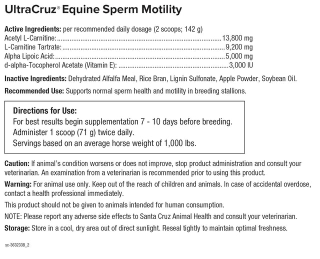 Ultracruz Equine Sperm Motility Enhancer Supplement for Horses, 5 Lb Pellet