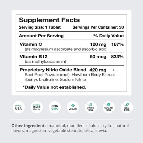 Humann Neo40 - Daily Heart & Circulation Support - Beet Root Powder, Hawthorn Berry, L-Citruline - 30 Dissolvable Tablets