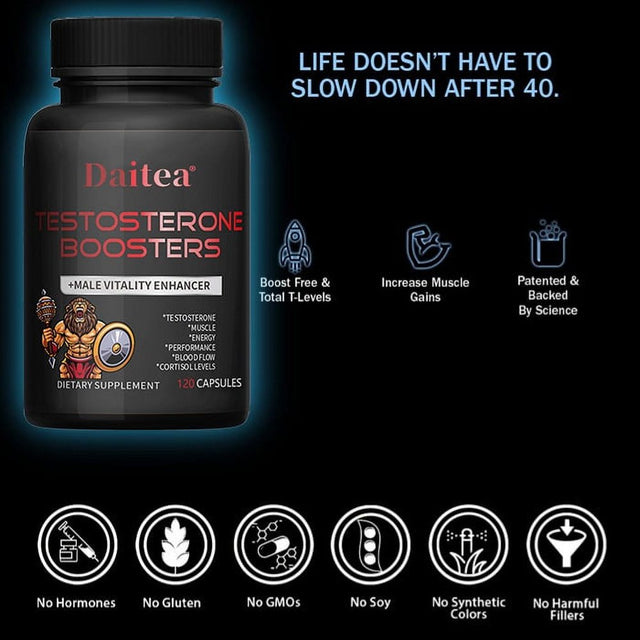 Daitea Male Enhancement - Muscle Builder - Anabolic Muscle Builder and Energy Booster for Men - Vitamins & Minerals - Daily Supplement for Men