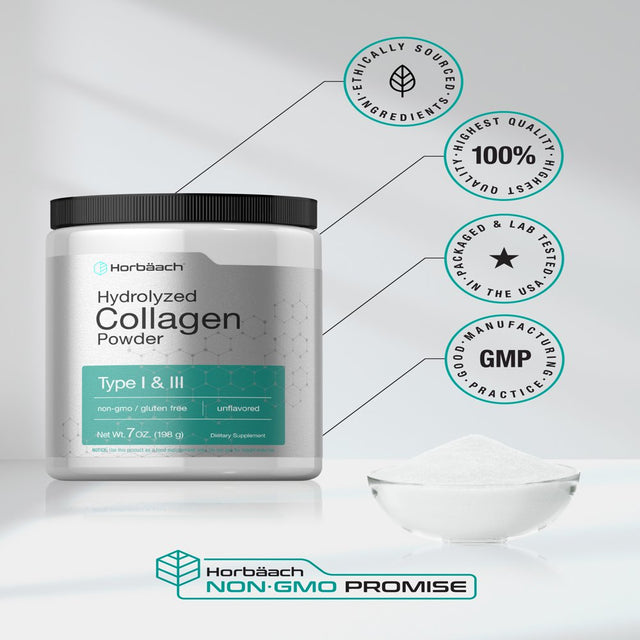 Multi Collagen Powder 7 Oz | Type 1 and 3 | by Horbaach