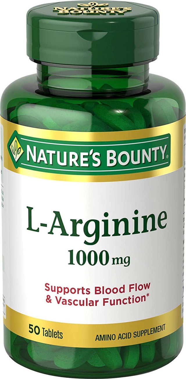 L-Arginine, Supports Blood Flow and Vascular Function, 1000 Mg, Tablets, 50 Ct