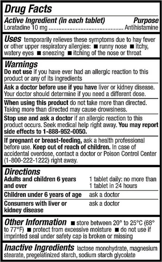 Healtha2Z®Non-Drowsy Allergy Relief | Loratadine 10Mg/Antihistamine | 300 Tablets