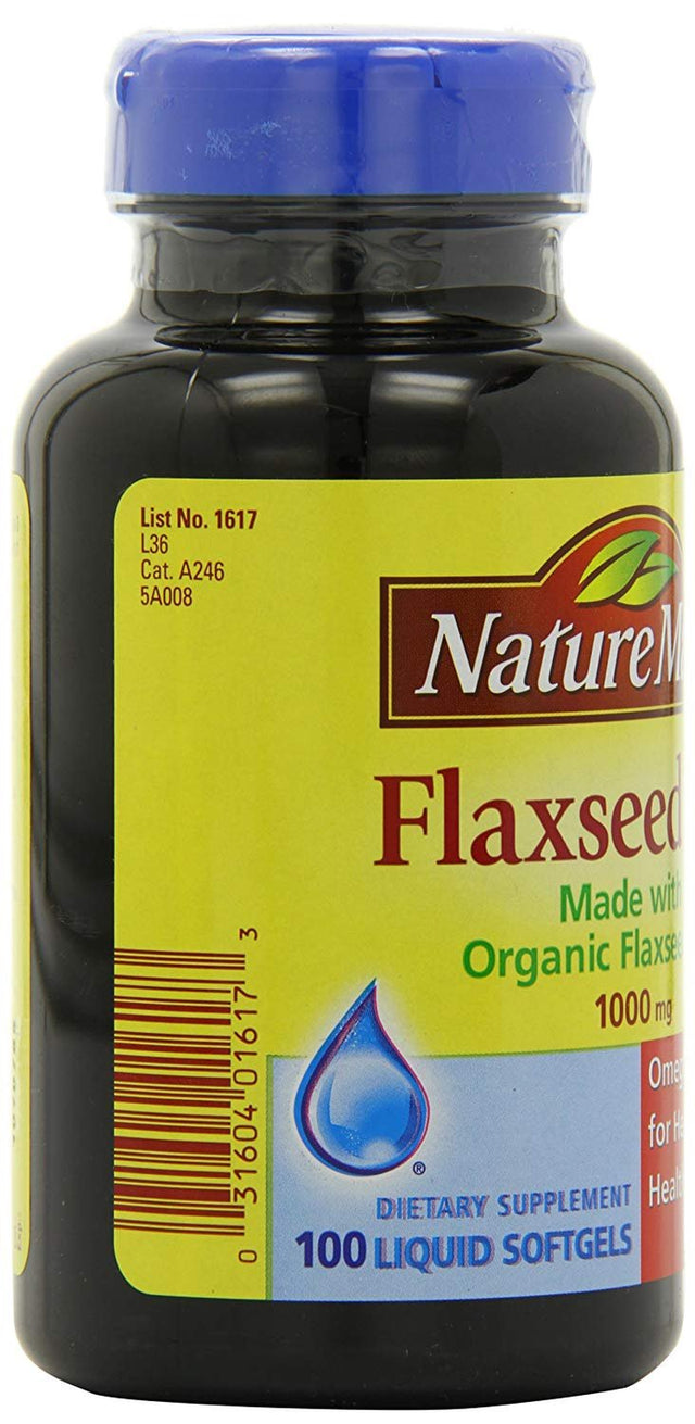 Nature Made Flaxseed Oil 1000 Mg Softgels 100 Each