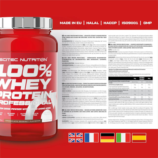 Scitec 100% Whey Protein Professional - 2 Lbs - Chocolate - Coconut Nutrition