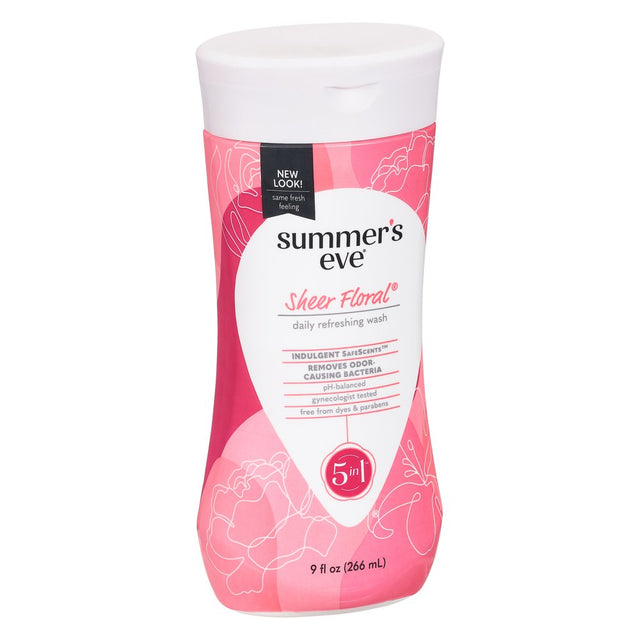 Summer’S Eve Sheer Floral Daily Feminine Wash, Removes Odor, Ph Balanced, 9 Fl Oz