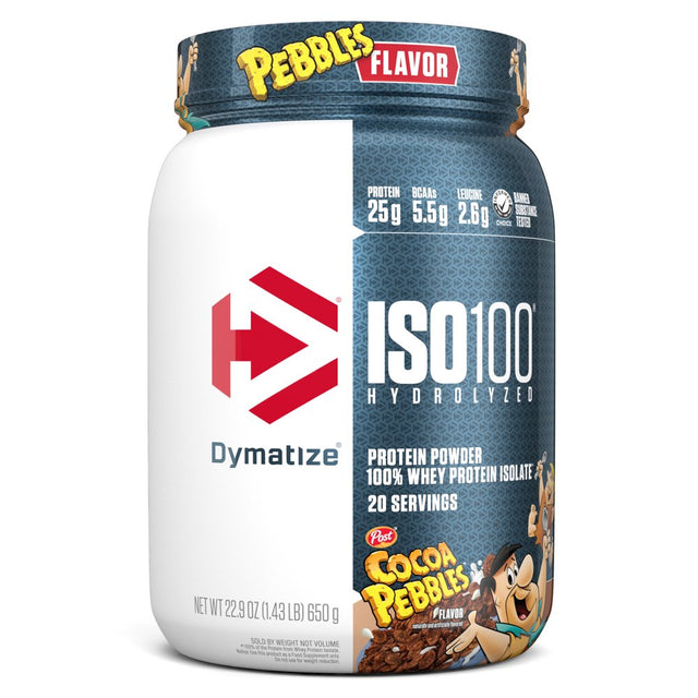 Dymatize ISO100 Hydrolyzed Whey Isolate Protein Powder, Cocoa Pebbles, 20 Servings