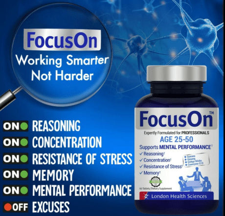Focuson Brain Supplement Nootropics Booster Focus Memory Clarity