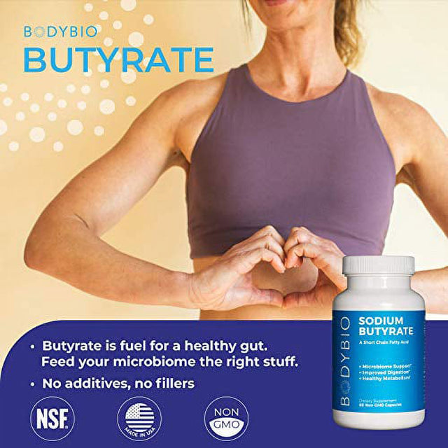 Bodybio - Butyrate Gut Health Supplement 60 Sodium Capsules