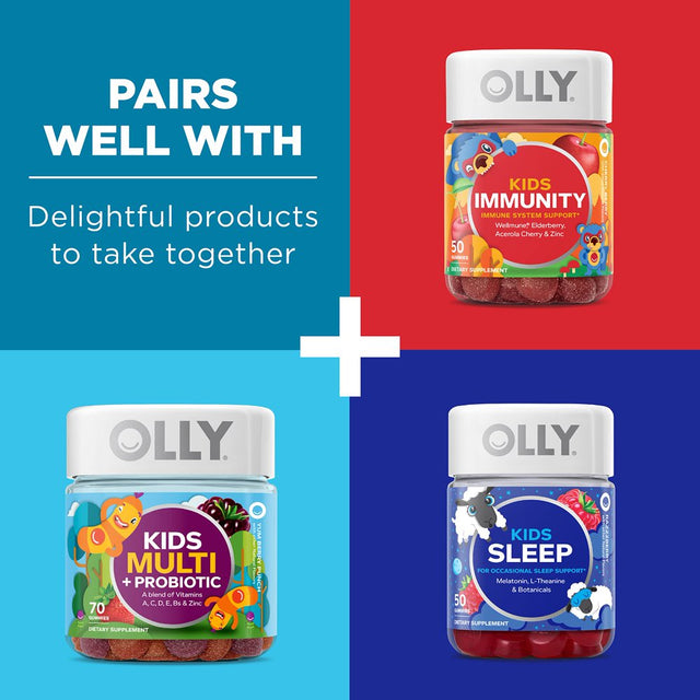 OLLY Kids Chillax Gummies, Chewable Supplement, Magnesium, L-Theanine, Sunny Sherbet, 50 Ct (Pack of 8)