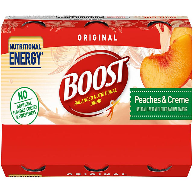 Boost Original Complete Nutritional Drink, Peaches & Creme, 8 Oz, 6 CT (Pack of 1)