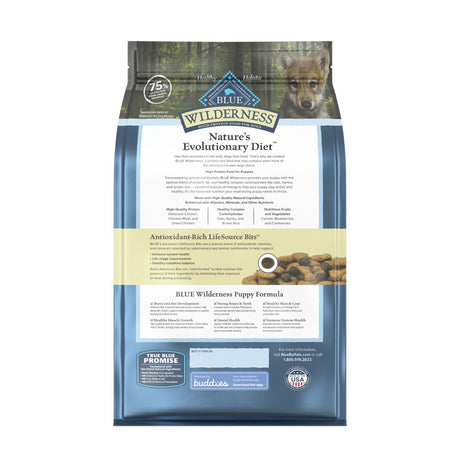 Blue Buffalo Wilderness High Protein Natural Puppy Dry Dog Food plus Wholesome Grains, Chicken 4.5 Lb Bag