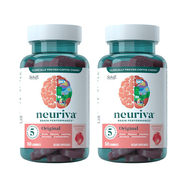 NEURIVA Brain Performance - Original Gummies 50 Ct (Pack of 2)