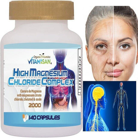 HIGH Cloruro De Magnesium Magnesium Chloride High Absorption - 140 Capsules