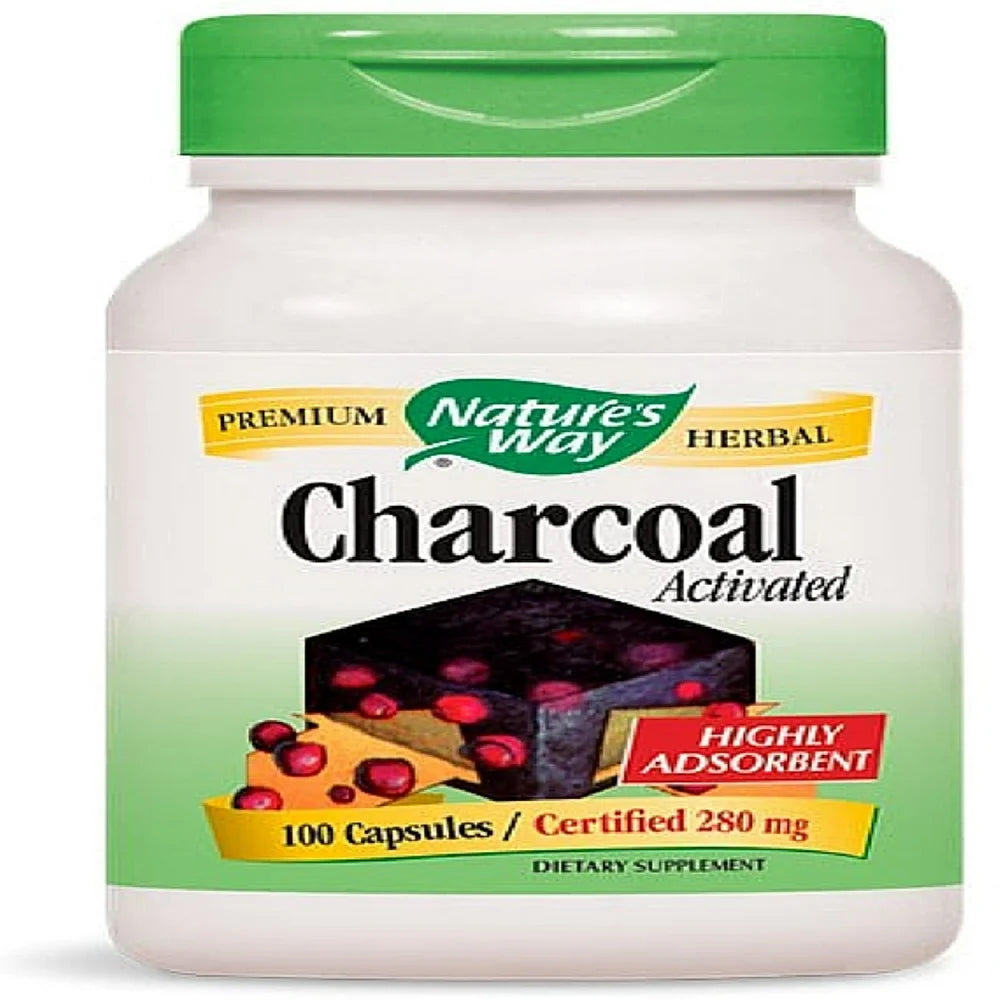 Nature'S Way Charcoal Activated Capsules, 280 Mg 100 Each - (Pack of 3 ...