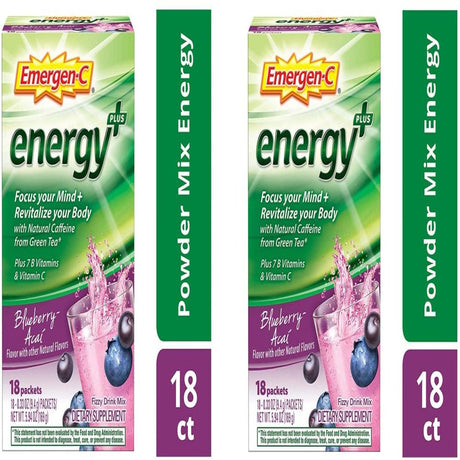 ( Energy+ (18 Count, Blueberry-Acai Flavor) Dietary Supplement Drink Mix with Caffeine, 5.94 Oz 2 Pack