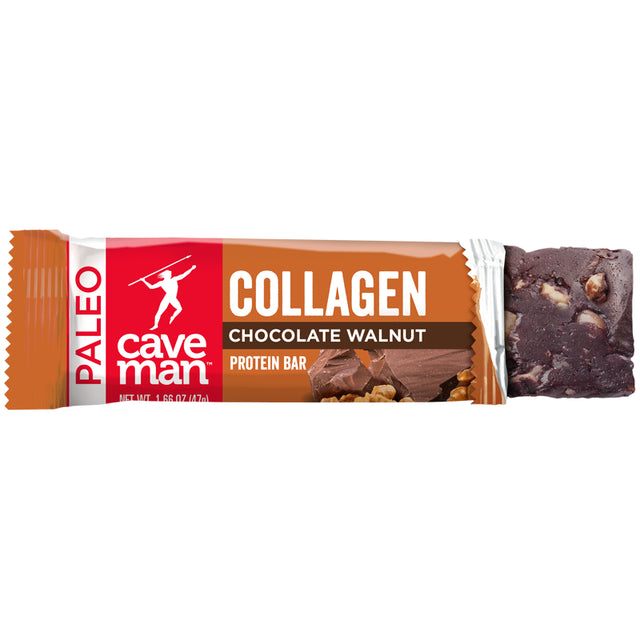 Caveman Collagen Chocolate Walnut Protein Bar