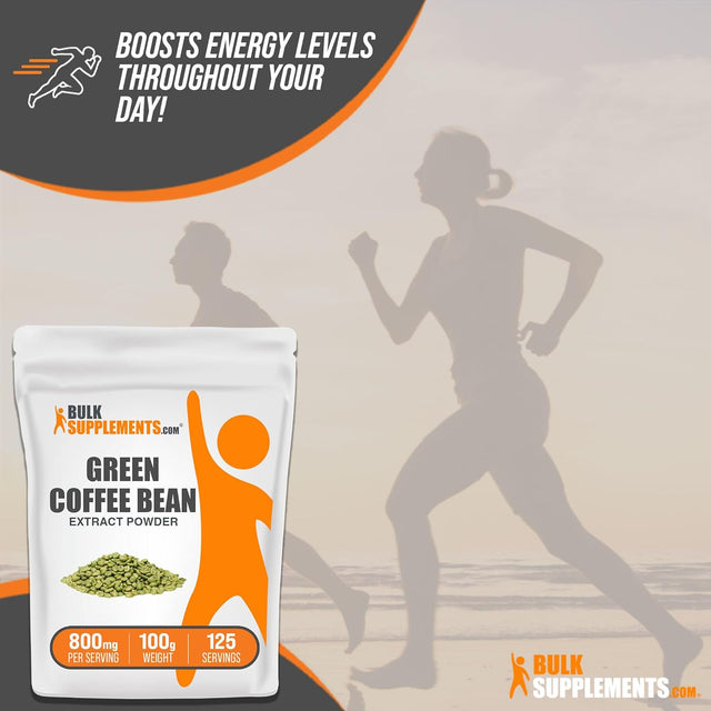 BULKSUPPLEMENTS.COM Green Coffee Bean Extract Powder - Green Coffee Bean Supplements, Green Coffee Bean Powder - Green Coffee Extract, Gluten Free - 800Mg per Serving, 100G (3.5 Oz)