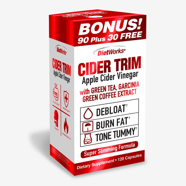 Dietworks Cider Trim Apple Cider Vinegar Capsules, 120 Ct