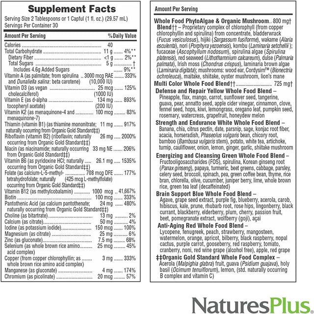 Source of Life Gold Multivitamin Liquid - 30 Oz - Supports Energy Production, Healthy Immune System & Well-Being - Includes Vitamins D3, B12, K2 & over 120 Whole Food Nutrients - 30 Servings