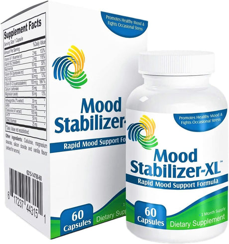 Mood Stabilizer-Xl: Mood Support Supplement with 13 Active Ingredients Including 5-HTP, Ashwagandha, GABA & St. John'S Wort Extract - Mood Enhancer Supplements & Vitamins - 60 Capsules
