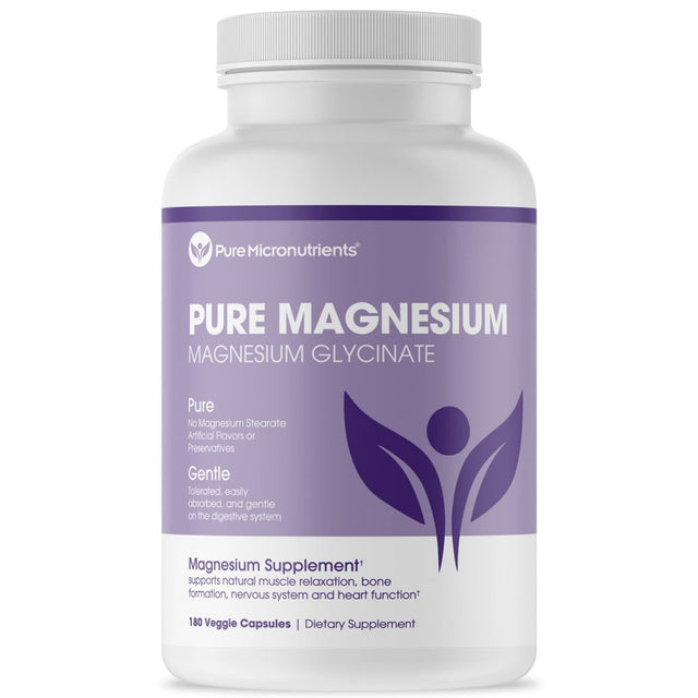 Pure Micronutrients Magnesium Glycinate Supplement (Chelated) 200Mg, 180 Count