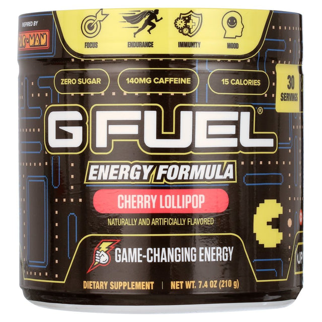 G Fuel Pac-Man Energy Supplement Powder, Cherry Lollipop Flavor, 30 Se ...