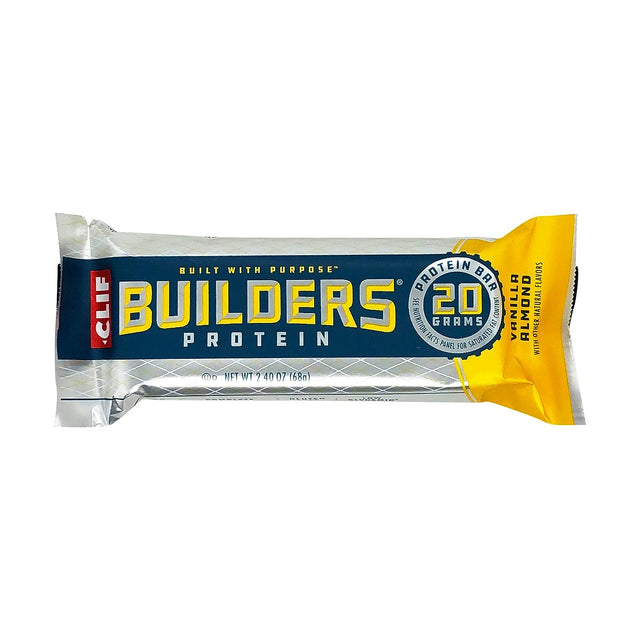 CLIF BUILDERS - Protein Bars - Vanilla Almond Flavor - 20G Protein (2.4 Ounce) (Now Gluten Free)