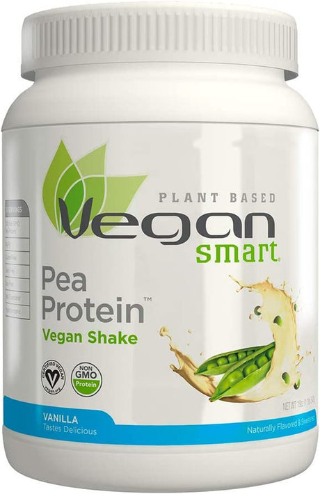 Vegansmart Naturade Plant Based Pea Protein Powder - Gluten Free, Dairy & Soy Free, Non-Gmo, No Cholesterol - Recovery W/Amino Acids - Vanilla (15 Servings)