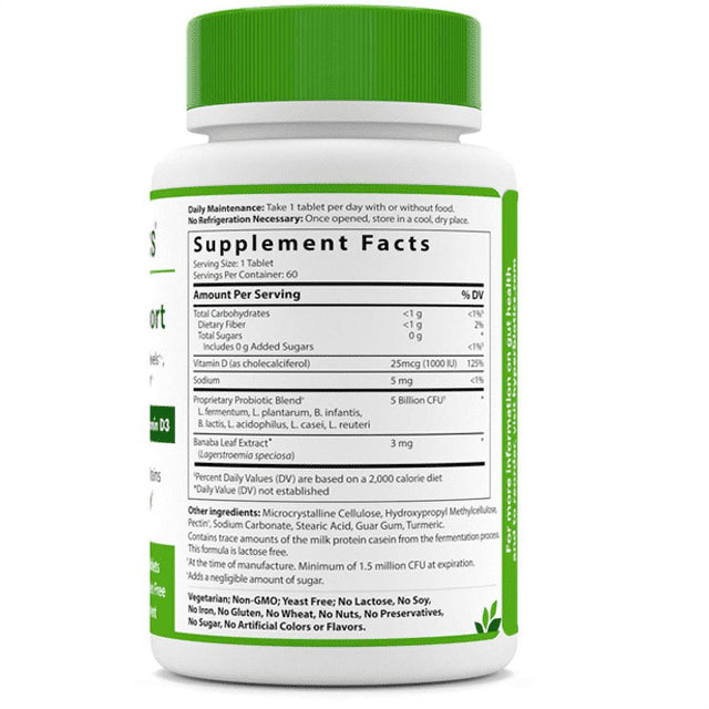 Hyperbiotics Glucose Support W/ Banaba Extract and Vitamin D3 - 7 Targeted Strains - Maintain Healthy Blood Sugar Levels, Digestive & Metabolic Health - 60 Time Release Tablets