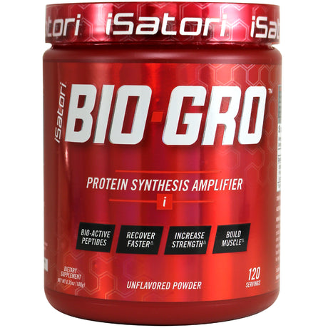 Isatori Bio-Gro Protein Synthesis Amplifier- Designed to Build Lean Muscle, Speed Recovery and Increase Strength - Bio-Active Proline-Rich Peptides - Dietary Supplement - Unflavored - 120 Servings