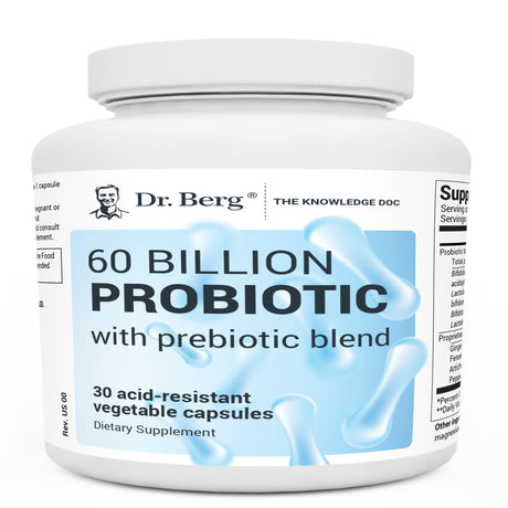 Dr. Berg 60 Billion Probiotic Capsules with Prebiotic Blend - 30 Count