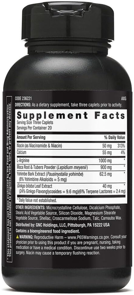 GNC Maca Man, Maca Root Arginine for Enhanced Blood Flow - 60 Vegetarian Capsules