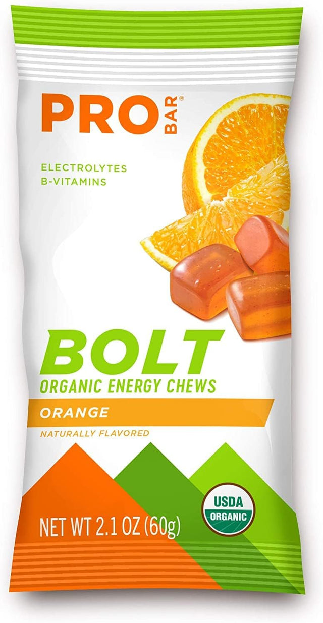 Probar Bolt Organic Energy Chews Orange and Raspberry - Six of Each Flavor, Box of 12 …