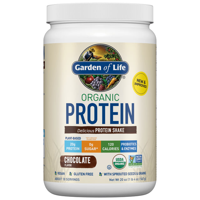 Garden of Life Organic Protein Powder, Chocolate, 20G, 19.02Oz